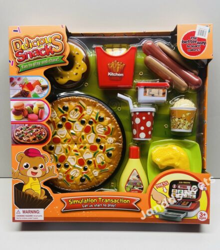 Pretend Fast Food Toy Play Hamburger Pizza Hotdog Shop Kids Store Xmas Gifts Fun