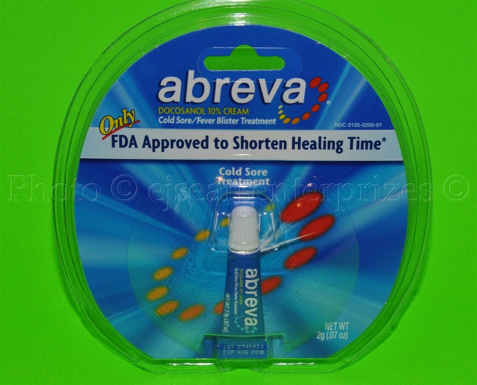 Abreva Cold Sore Fever Blister Treatment Tube ( .07 Oz 2g ) Exp: 2021 Docosanol