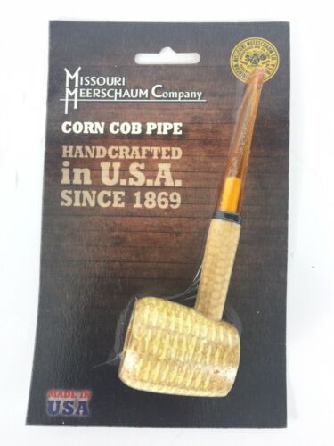 Missouri Meerschaum Corn Cob Pipe Unsmoked Straight Stem New In Pack 6" New